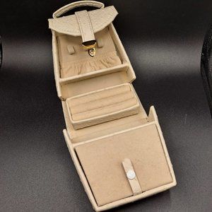 Ostrich-Design Texture Hard Case Jewelry Carrying Case Smaller Size